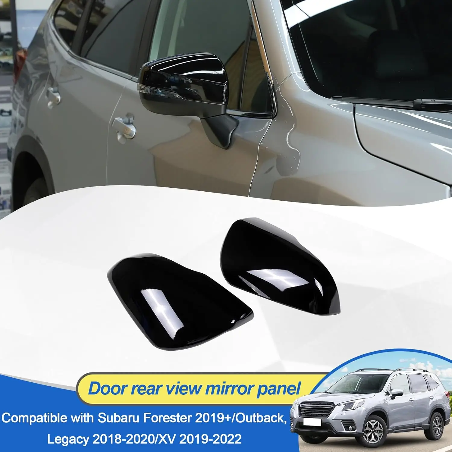 

ABS Carbon Car Rearview Mirror Cover Wings For Subaru Forester 2019-24 Outback Legacy 2018-2020 XV 2019-22 Sideview Mirror Trim