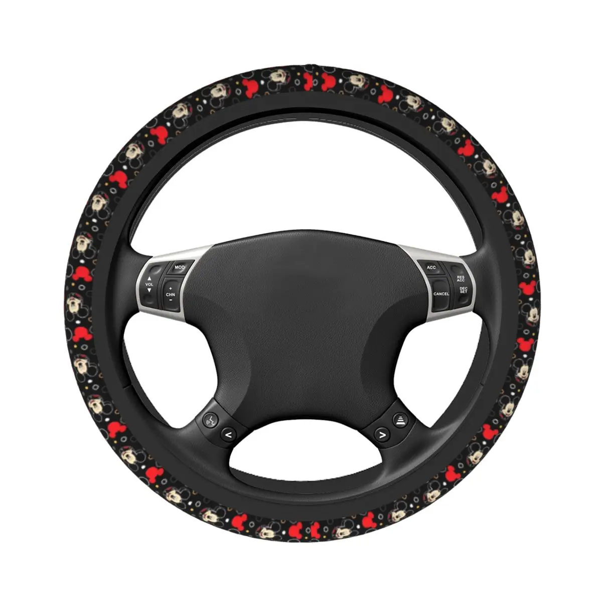 Mickey Mouse Head Car Steering Wheel Cover 37-38 Non-slip Colorful Car-styling Car Accessories