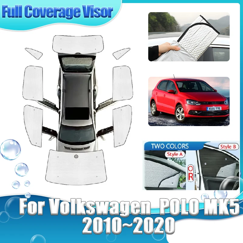 

For Volkswagen VW POLO Vivo MK5 5 -doors Hatchback 2010-2020 Full Cover Sunshades Side Window Windshield Visors Auto Accessories