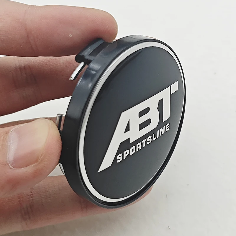 4 قطعة/المجموعة 60 مللي متر ABT SPORTSLINE شعار السيارة محور عجلات غطاء مركزي شارة يغطي مع قاعدة سوداء لملحقات السيارات العالمية