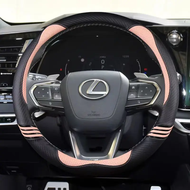 Carbon Fiber Leather Car Steering Wheel Cover For Lexus is250 RX350 is350 GX460 is300 ES350 RC LS NX CT200h Auto Accessories