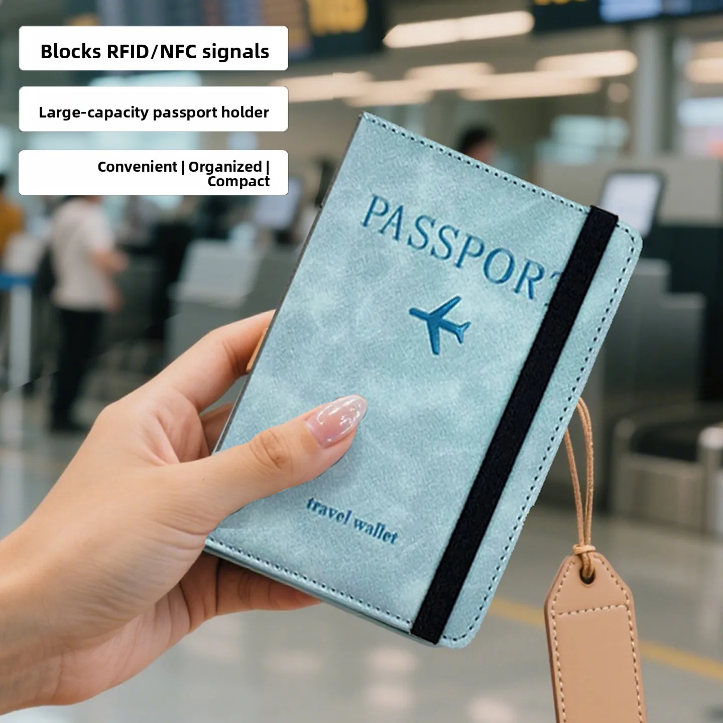 

Водонепроницаемый противоугонный кожаный чехол-кошелек для паспорта и документов, клатч для посадочных талонов