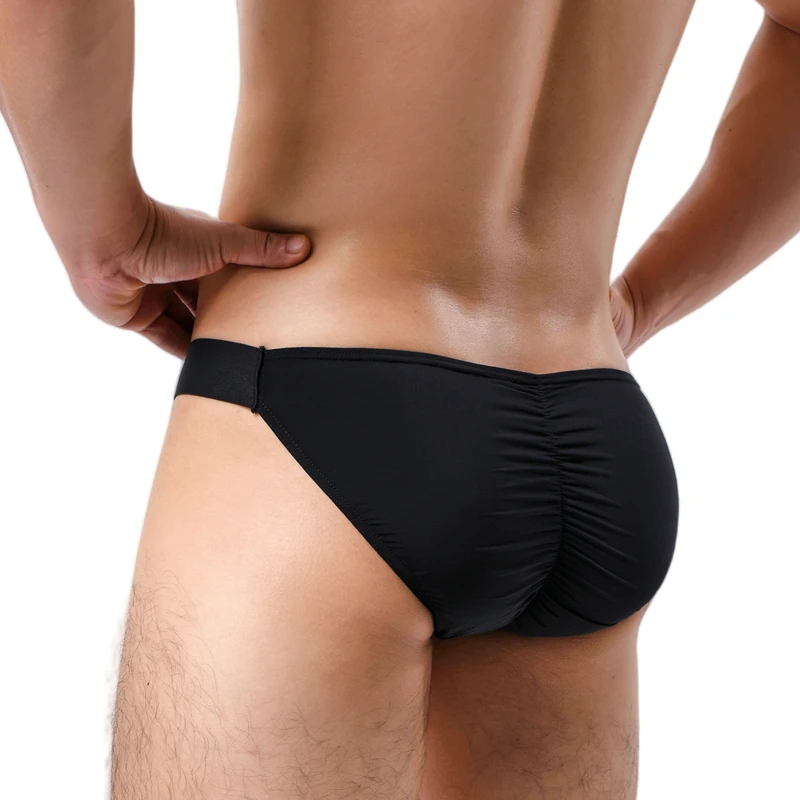 Mens Sexy Underwear Men Ice Silk Butt-lifting Briefs Underpants U Pouch Quick Dry Wide Belt Hombre Slip Cuecas Sissy Panties