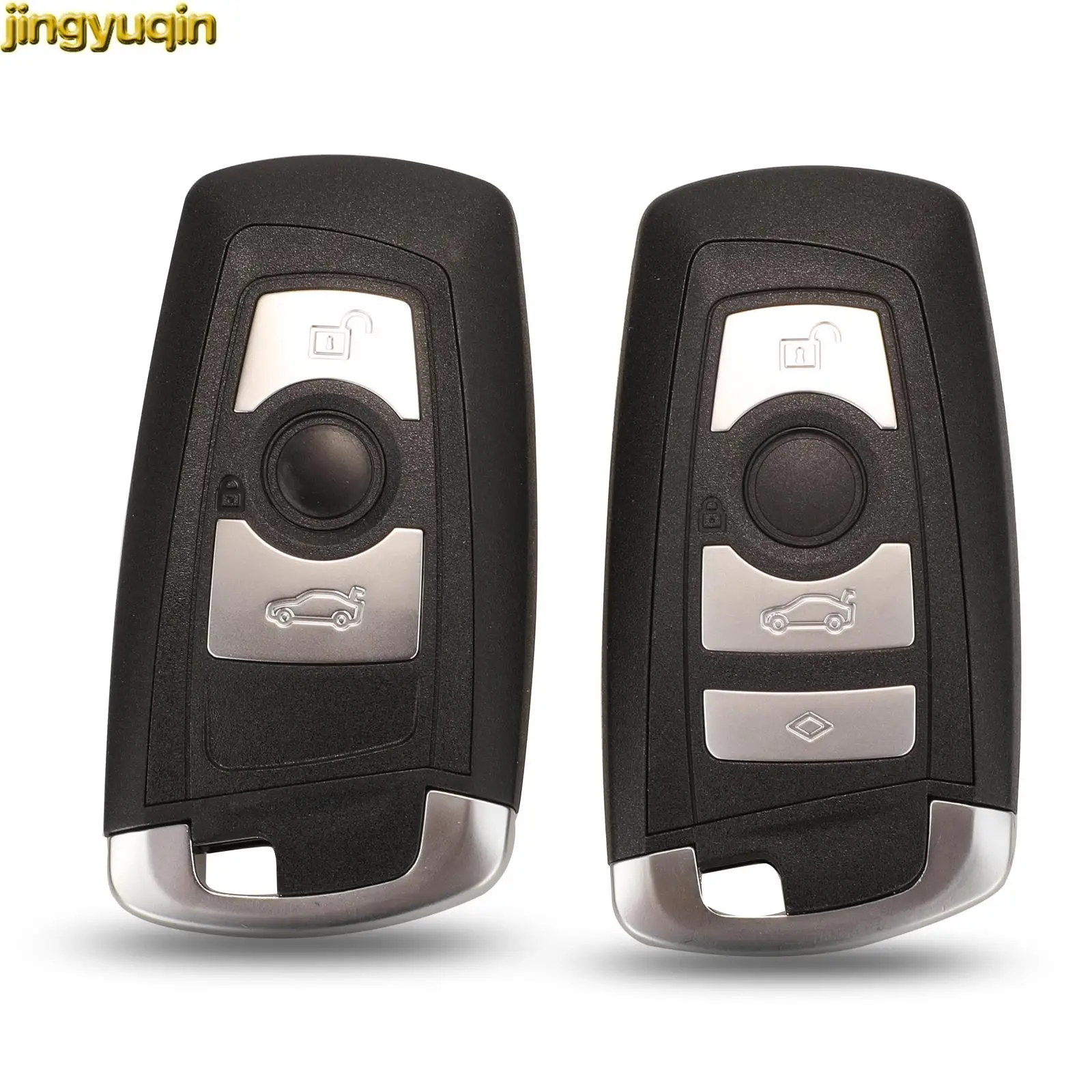 

Jingyuqin 3/4 Buttons CAS4 FEM Smart Car Key Shell for BMW 1 3 5 6 7 Series E90 E92 E93 X3 X4 X5 HU100R Remote FOB Uncut Blade