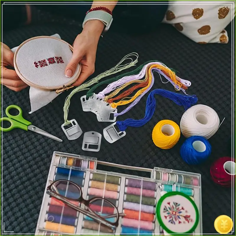 30Pcs Acrylic Embroidery Floss Drop, Clear Embroidery Thread Organizers Slim Floss Bobbins Cross-Stitch Thread Bobbins