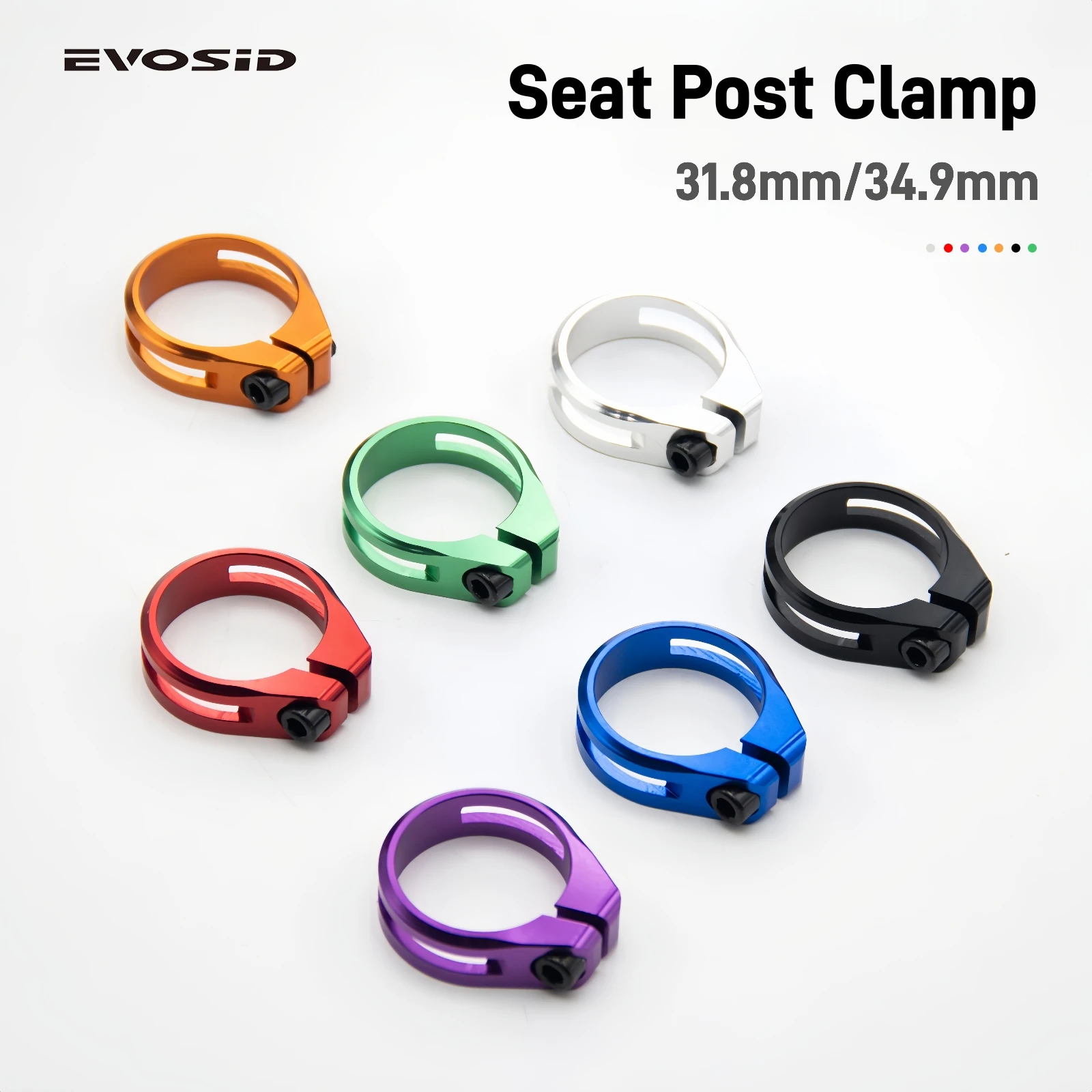 EVOSID MTB Bike Seatpost Clamp 31.8mm Road Bicycle Seat Tube Clip 34.9mm Ultralight Mountain Bike Seat Pipe Bicycle Accessories