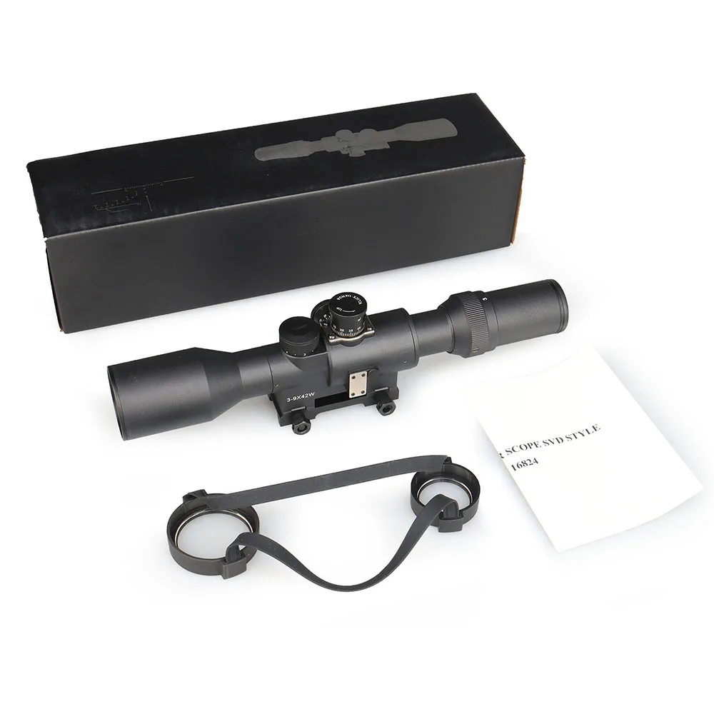 PPT Rifle Scope Lens 3-9x42 SVD Rifle Scope Hunting Magnificatio 3x-9x with mount adapter Shooting HK1-0415