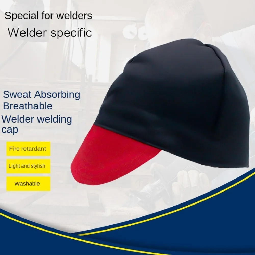 

Washable Sweat Absorption Welding Cap Hat Safety Adjustable Welder Work Cap Breathable Retardant Retardant Duckbill Cap Workshop