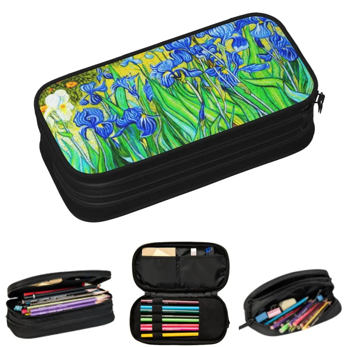 

Van Gogh Inspired Vintage Floral Pencil Cases for Students School Pen Box Pencil Bag Large Storage Pencil Pouch
