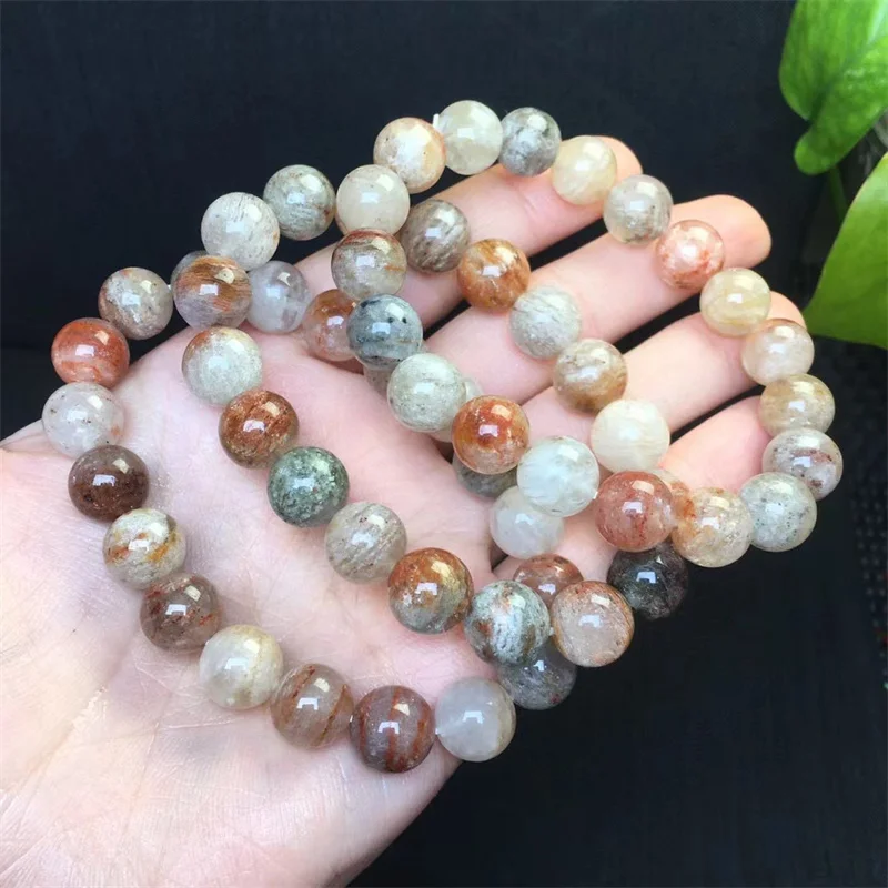 10MM Natural Thousands Of Layers Of Garden Quartz Bracelet Fashion Energy Stone Reiki Healing Crystal Strand Fengshui Gift 1PCS