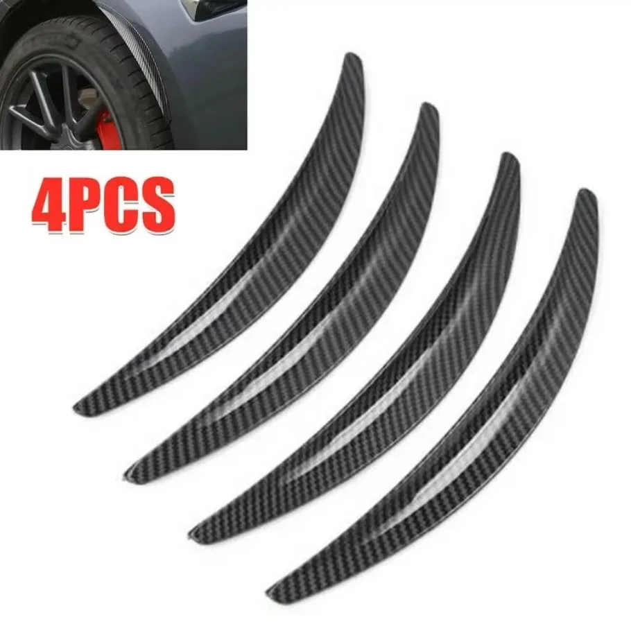 4PC Carbon Fiber Appearance Car Modified Wheel Eyebrow Arch Trim Lips Strip Fender LOOK Flares