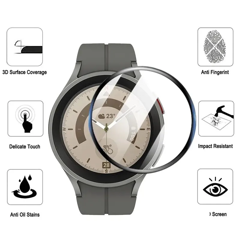 20D Waterproof Full Coverage Screen Protector Film For Samsung Galaxy Watch 6 5 4 40mm 44mm 5 Pro 45mm Not Tempered Glass