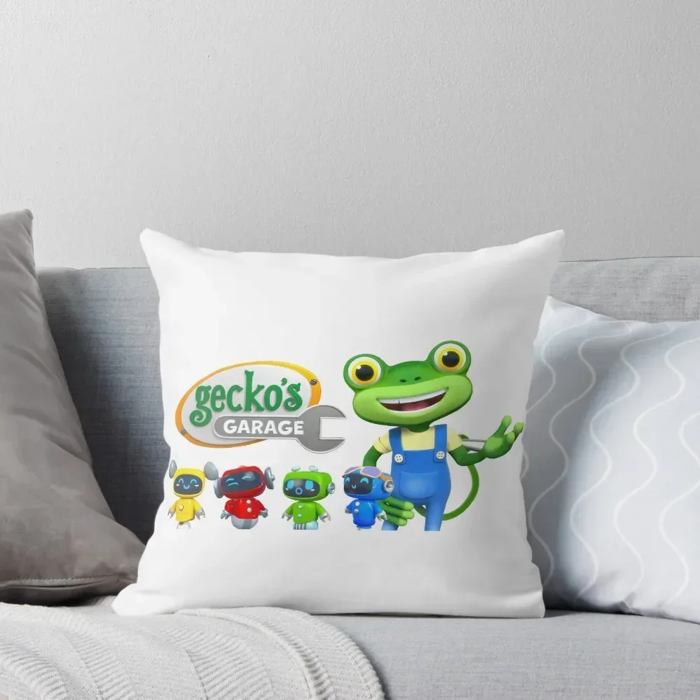 Gecko Garage, Gecko Garage GG Throw Pillow Room decorating items Decorative Cushion Cover Plaid Sofa bed pillows pillow
