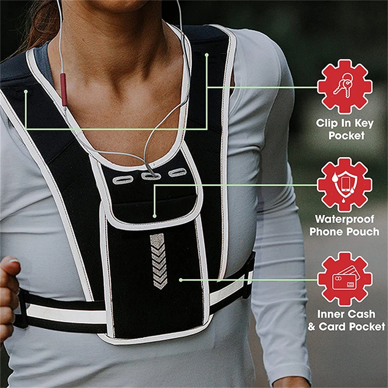 Reflective Running Backpack Lightweight Sports Running Phone Mobile Card Bag Water Running Bag Vest Sport Accessories Vest