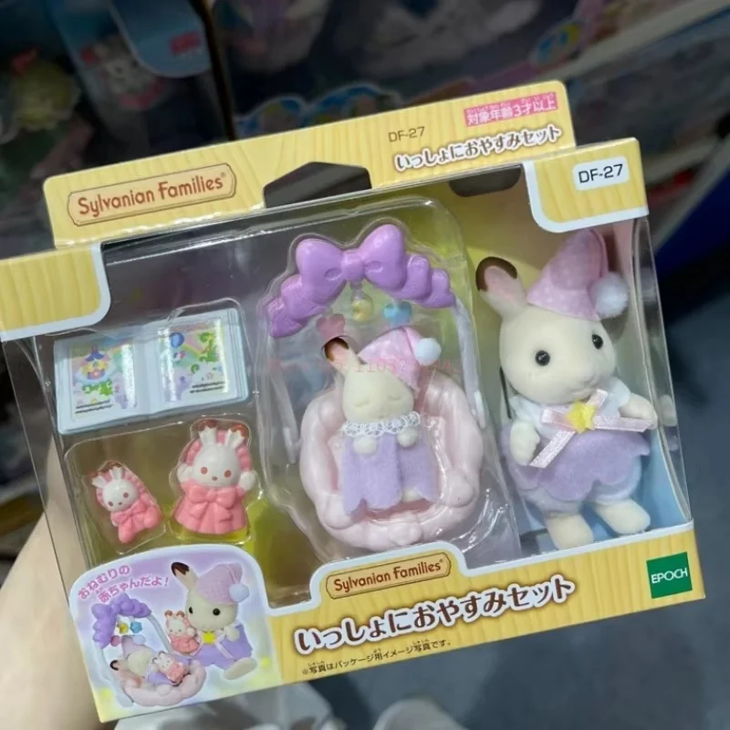 Nuevas familias de Sylvanian, caja de figuras de Anime, muñeca bebé, conejo de Chocolate, escena de caniche, juguetes familiares, regalos de navidad para niñas