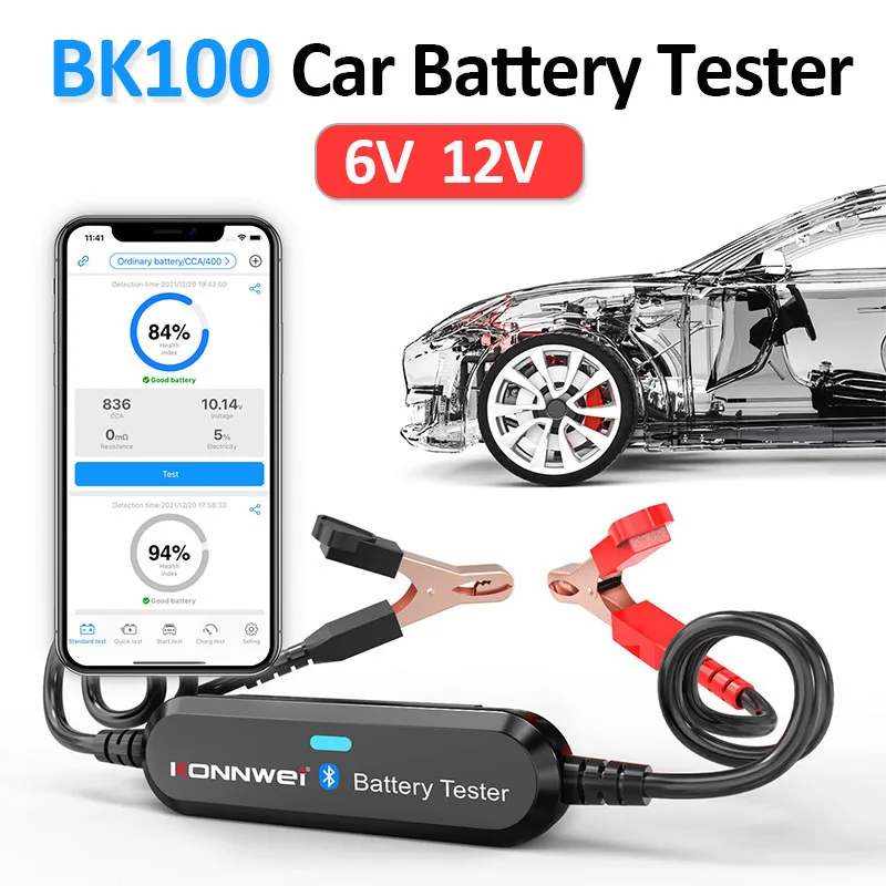 BK100 BK200 Tester akumulatora samochodowego Bluetooth 12V samochodowy Tester akumulatora kwasowego 100-2000 CCA 6V 12V analizator ładowania