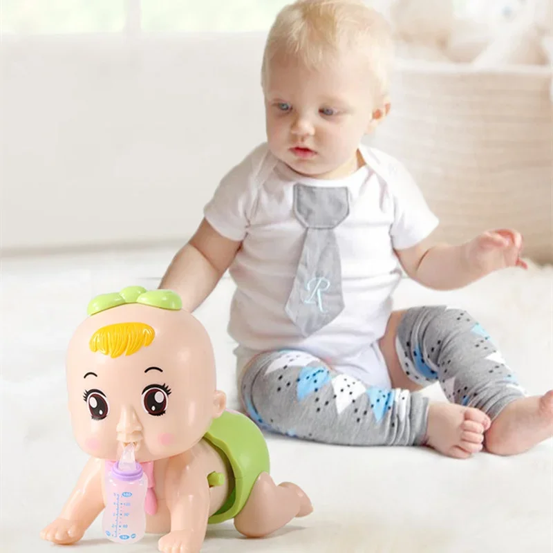 Cute Mini Baby Crawl Toddle Electric Music Toys Electric Luminescent Music Crawling Baby Toys for Infants and Young Children