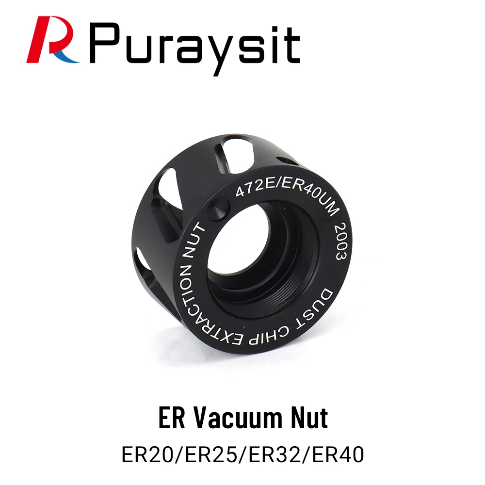 Puraysit ER20 ER25 ER32 ER40 Vacuum Nut Speed 24000rpm Aluminum Anti-Rust Shock Absorption Professional Dust Removal Nut