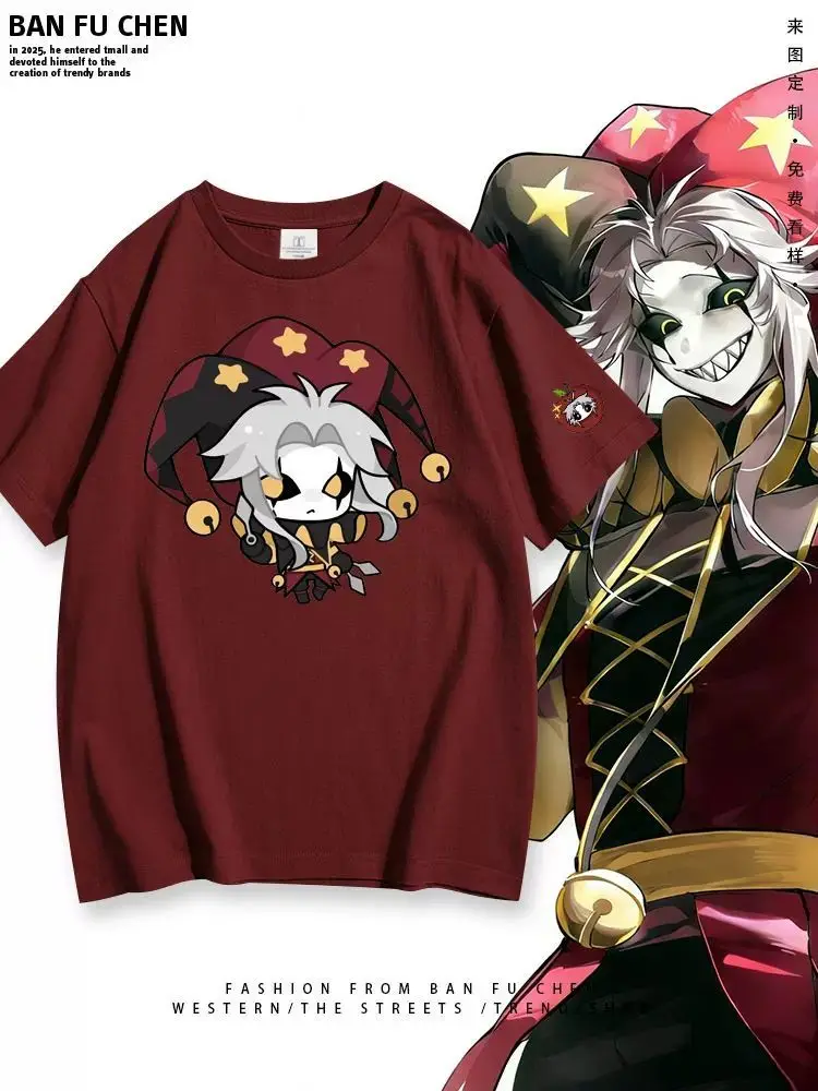New ‌The Freak Circus‌ Pierrot Jester Harlequin  Printed Cute Anime Short Sleeve Harajuku Style Street Wear T-shirt Tops