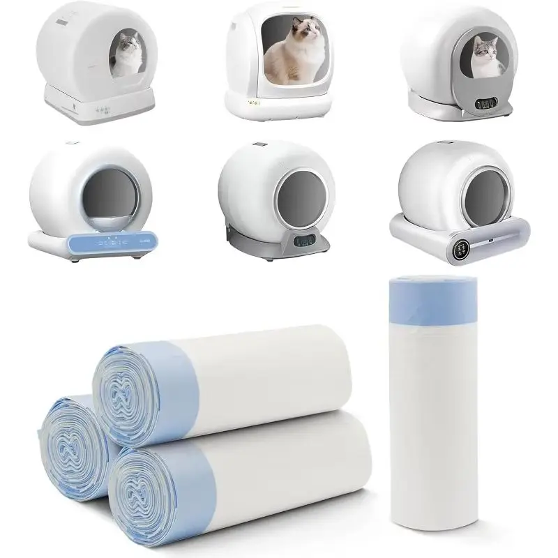 TONEPIE-Cat Litter Box Liners, Garbage Bag, Pull-and-Tie Bags for Easy Clean, Poop Bags, Cat Supplies, 470x450mm