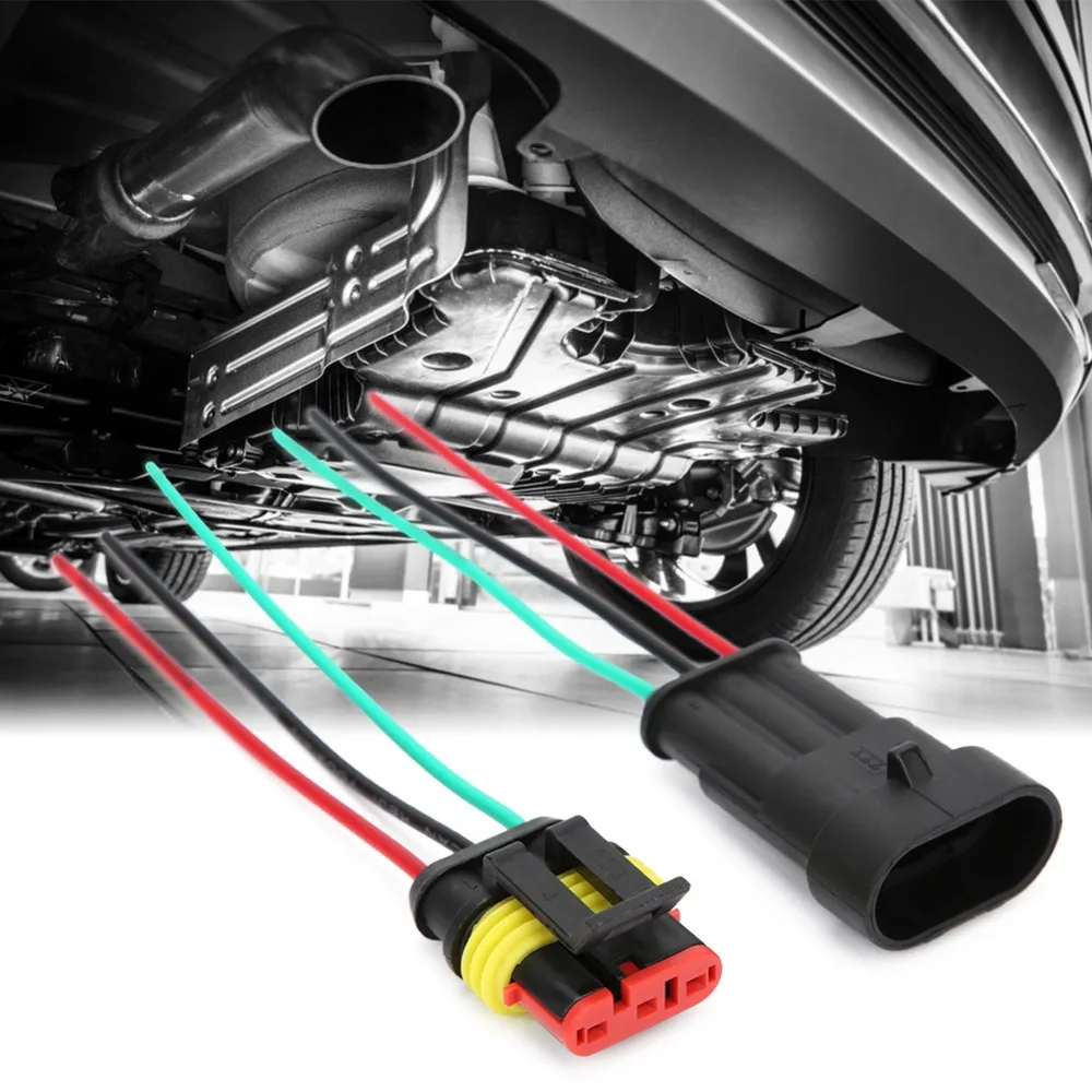

5 Sets 3 Pin Car Electrical Connector Waterproof With Wire Electrical Connector Plug Waterproof Connector Motorcycle Electrical
