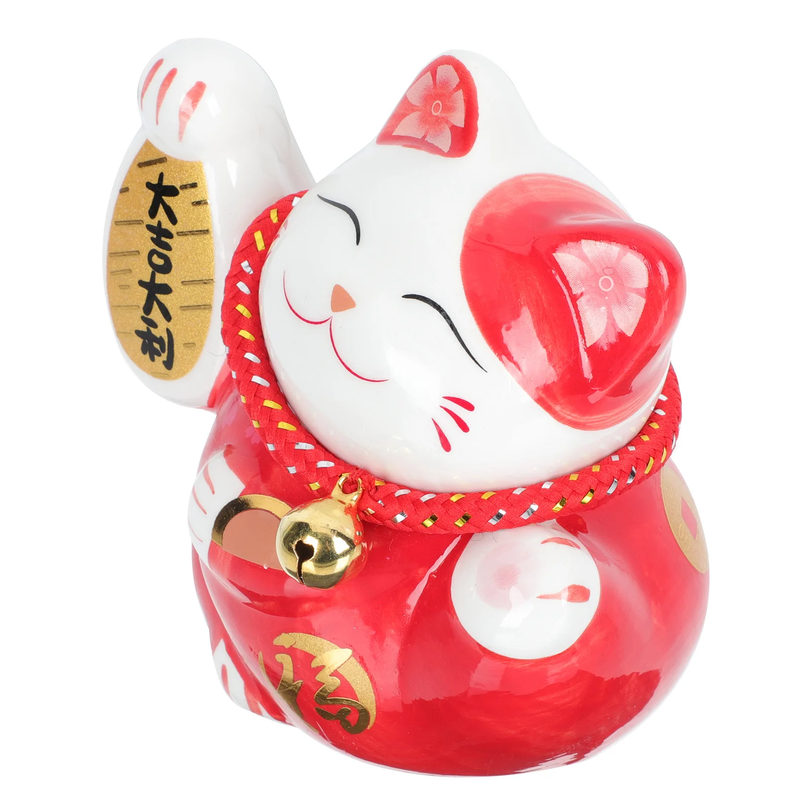 

1Pcs Fortune Cat Ornament Ceramic Creative Desktop Decorative Adornment Lucky Cat Decor Household Use Photo Prop