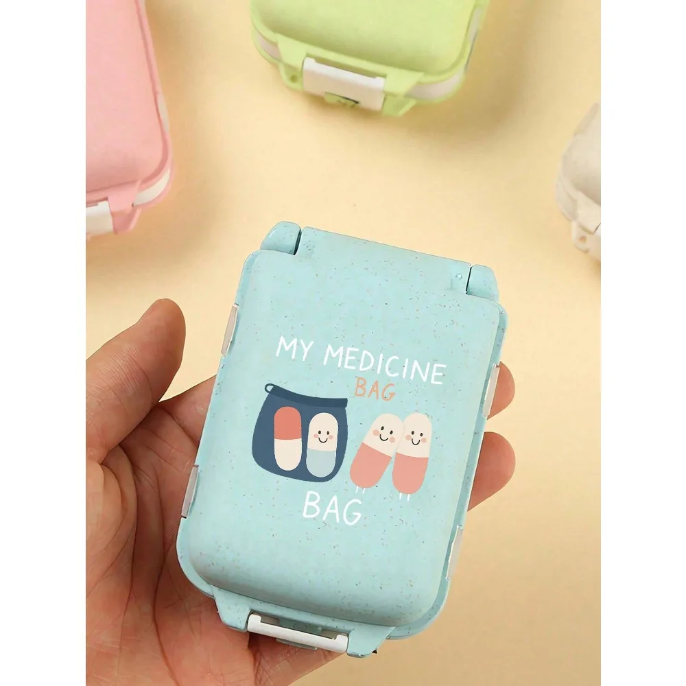 8-Slot Portable Multi-Layer Pill Box, Waterproof Travel Medicine Storage Case With "Medicine Bag" Label, Reusable Medication Organizer Suitable For Men & Women, Daily Pill Planner, Travel Medical Kit, Household & Dorm Essential, For Vitamins & Supplements