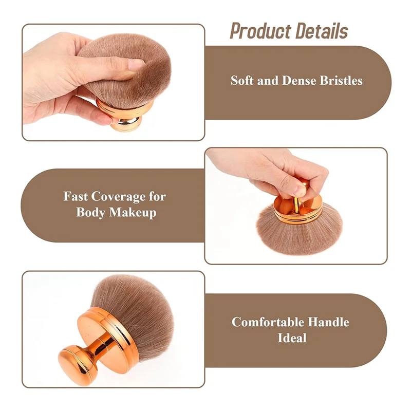 

A28F-Makeup Brush For Bronze Blend Self Tan Back Applicator Provides Unblemished Application Without Streaking Brush
