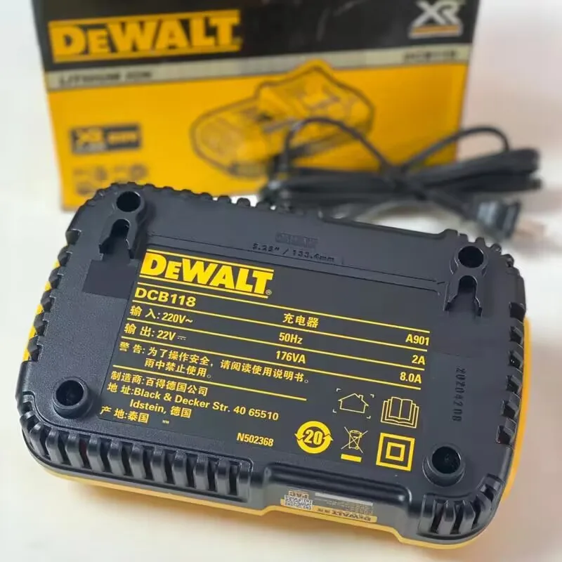 DEWALT Original DCB118 FLEXVOLT 18V 20V Charger Rapid Charge Internal Fan Cooled Lithium Battery Only applicable 220V Charger