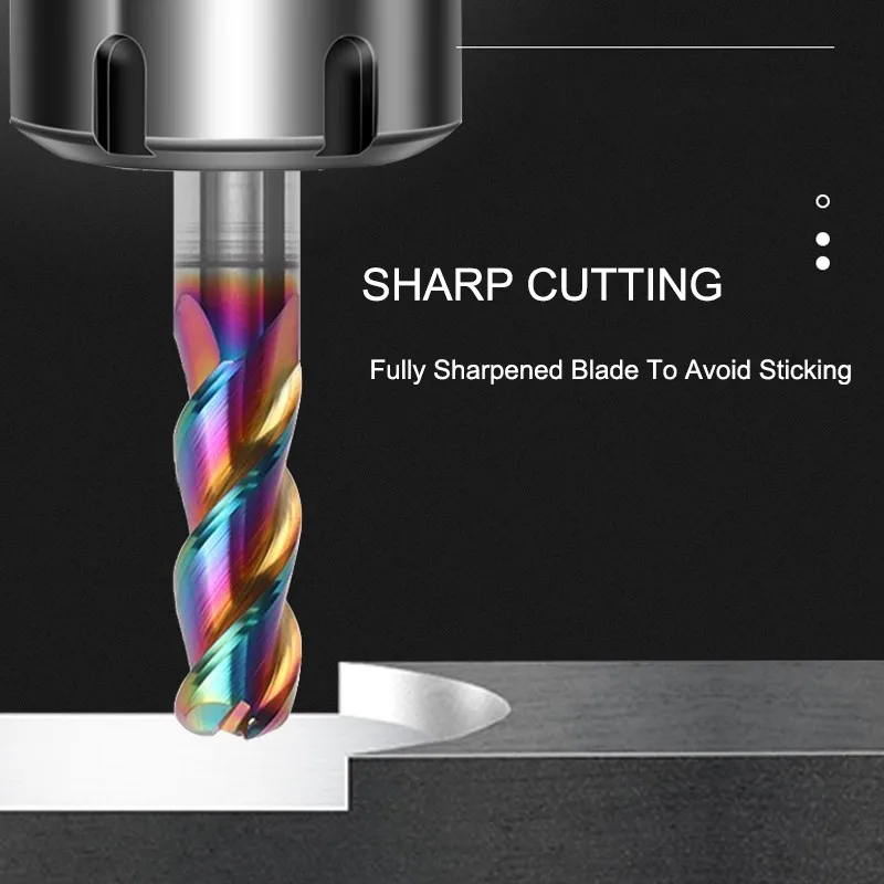 SHAZAM HRC65 Tungsten Steel Carbide DLC Coating 3-Flute Round Nose Milling Cutter CNC Machining Center End Mill Tools