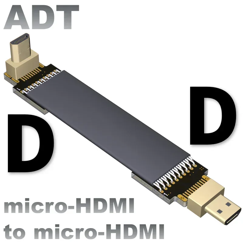 

HDMI-совместимый ленточный кабель FPV HDMI FFC HDMI 90 градусов Micro HDMI к Micro-HDMI между мужчинами и женщинами HDMI2.0 4K/60 Гц