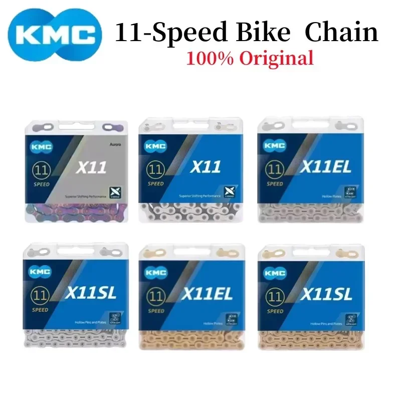 KMC Bike Chain X11 X11SL/EL MTB Road Bicycle Silver Gold Chain 11V 11Speed Bike Chain Bike Crankset for Shimano SRAM Bikes Parts