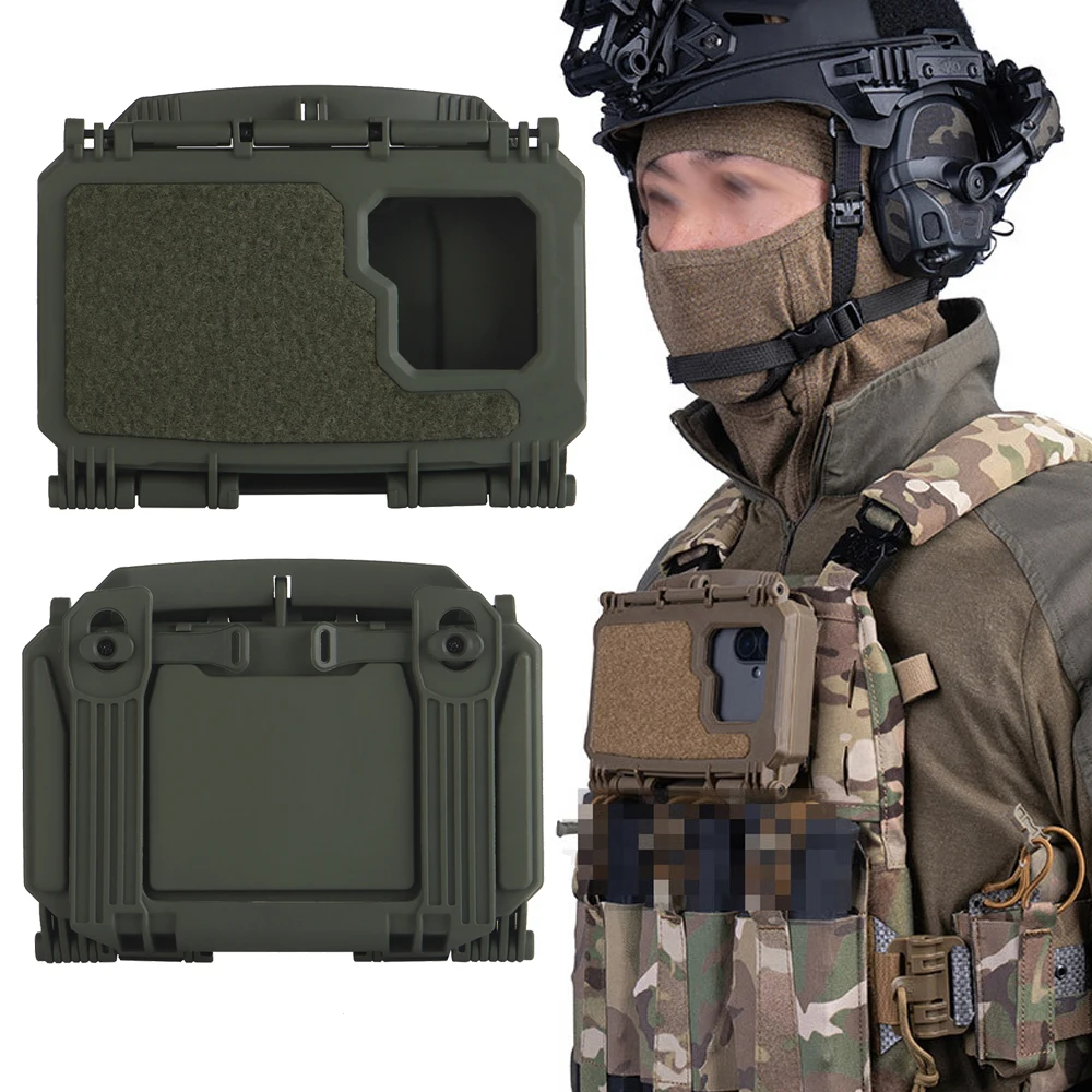 Tactical MOLLE Navigation Board Mobile Phone Box Airsoft Vest Plate Carrier Mount Outdoor Hunting Sports Instant Equipment Box