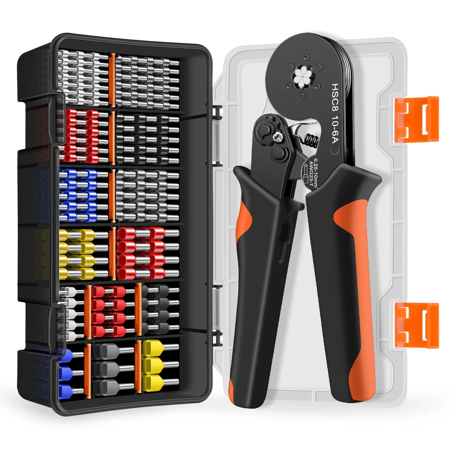 950Pcs 6‑6A Crimping Tool Set With Assorted Terminals Hexagonal Wire Sleeve Crimping Pliers0.25‑6mm² AWG23‑10 PVC Insulated Wire