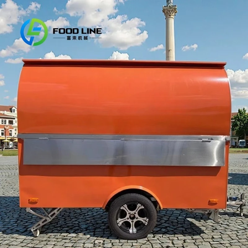 

Fully Equipped Ice Cream & Coffee Mobile Cart Small Fast Food Kitchen for Food Truck Ventures​ Customized