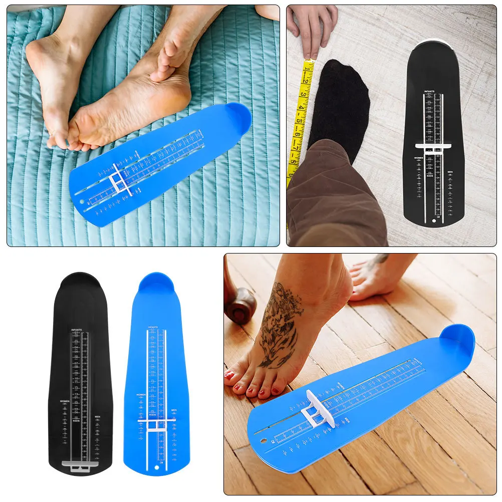 2Pcs Adult Foot Measurer Tool Clear Scale Shoe Sizer Portable Measurement Ruler for Men Women Accurate Size Chart Use