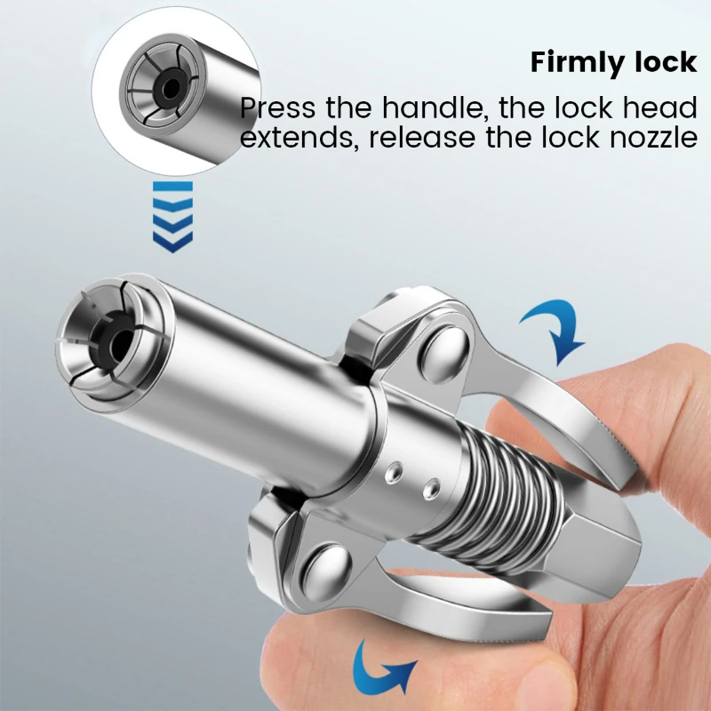 Grease Gun Coupler 10000 PSI NPTI/8 Oil Pump Quick Release Grease Tip Tool Car Syringe Lubricant Tip Grease Nozzle for Repair