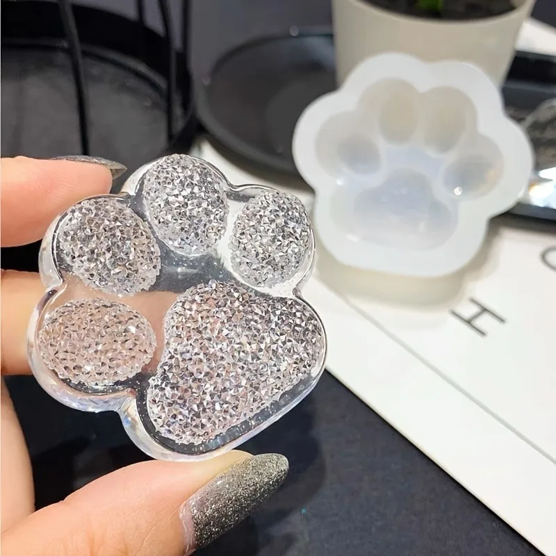 

1pc Paw Print Mold, Clear Epoxy Resin Casting Mold for DIY Crafts, Jewelry Making, Glitter Quicksand Ornaments