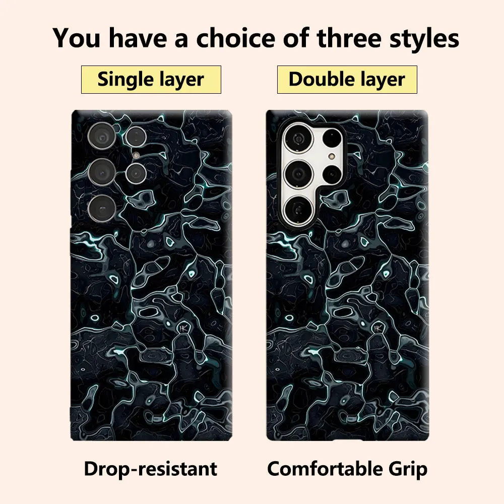 Cyan Fluid Luxury Fashion Full Lens Protective Case for Samsung Galaxy S26 S25 S24 A56 A36 Plus Ultra