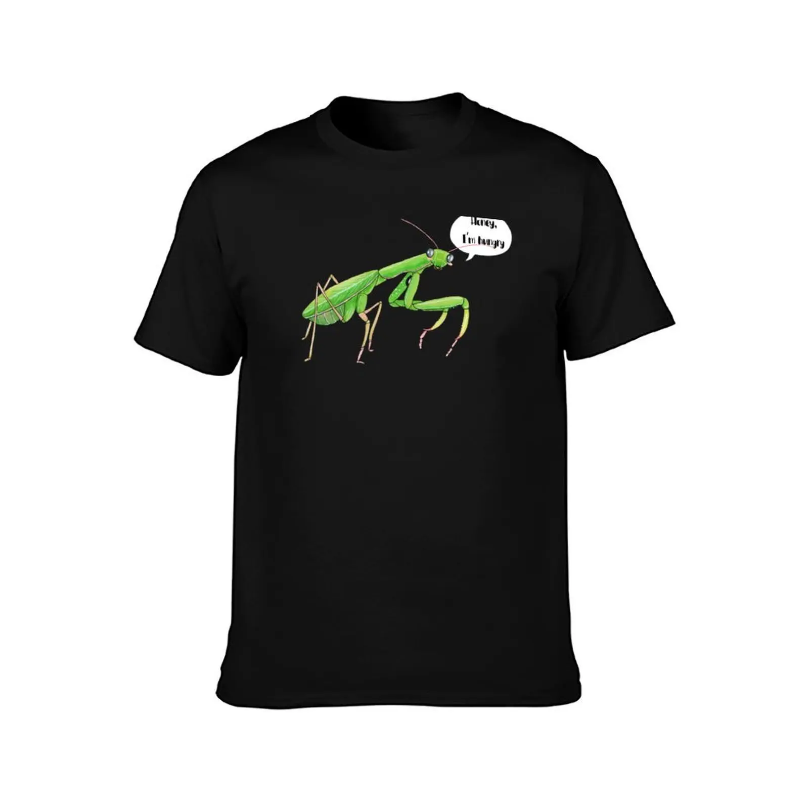 Hungry Praying Mantis T-Shirt Casual Streetwear Short Sleeve Tee