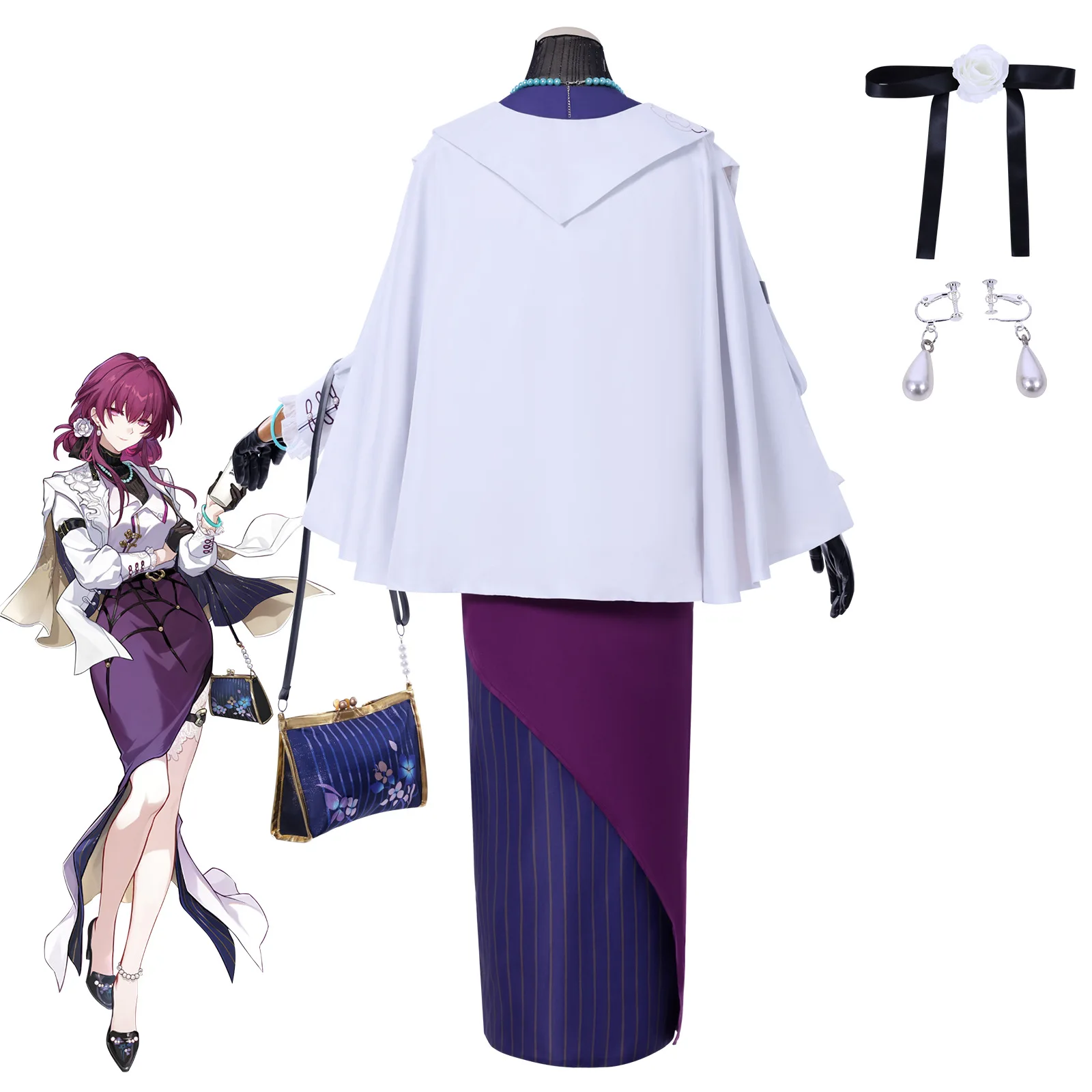 Kafka Cosplay Costume Anime Game Honkai: Star Rail Good Me Kafka Buble Tea Cosplay Dress Halloween Party Costume for Woman