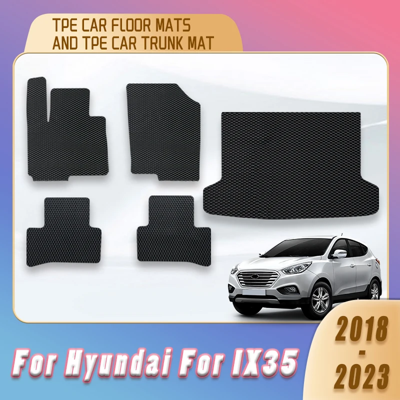 

Автомобильные коврики TPE, ковры в багажник для Hyundai IX35 2018 2019 2020 2021 2022 2023, аксессуары для интерьера, сменные коврики, водонепроницаемые