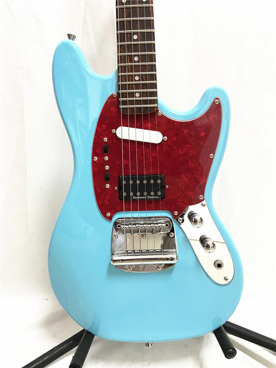 Custom edition Daphne Blue Mustang Jazz Electric guitar red guard can be customized for free shipping