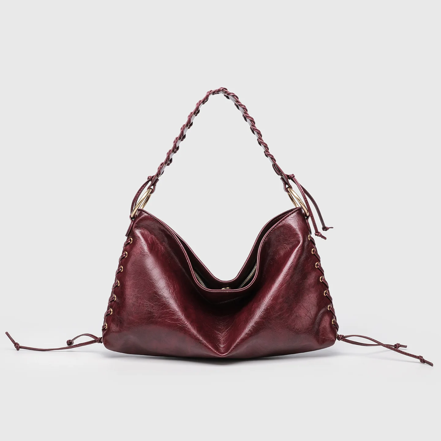 

Модная сумка-тоут с тканой ручкой, однотонная женская сумка из искусственной кожи, большая вместительная женская повседневная сумка для покупок под мышками, сумка на плечо