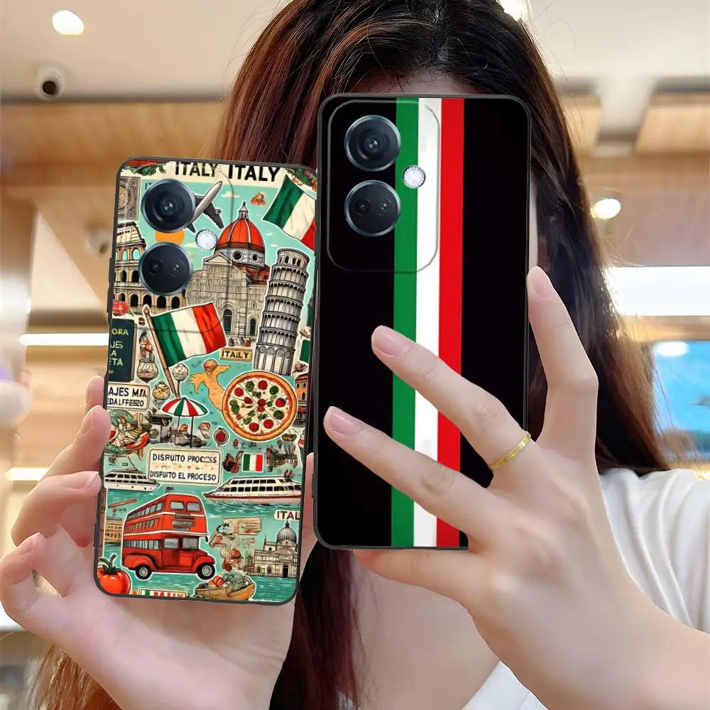 إيطاليا العلم المحمول قضية الهاتف الخليوي ل ممن لهم رينو 14 13 12 11 10 9 8 7 6 5 F T Pro 5G الملونة غطاء الطباعة غطاء فاخر جميل #2