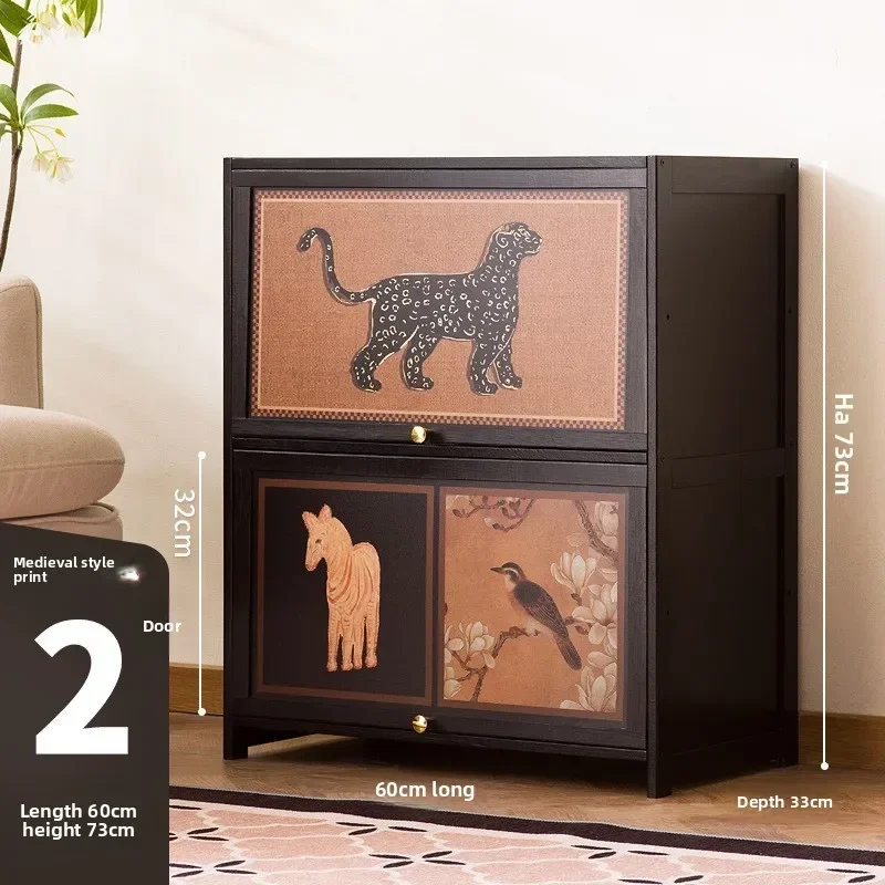 Internet celebrity Household solid wood bookcase display cabinet locker bookshelf floor-to-ceiling glass door storage cabinet