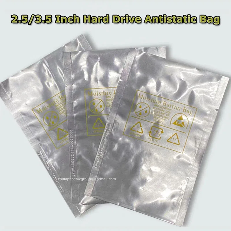 

2.5/3.5Inch Antistatic Hard Drive Bag Anti Static Bags Hdd Antistatic Bag 3.5 ESD Anti Static Shielding Plastic Top Open Bags