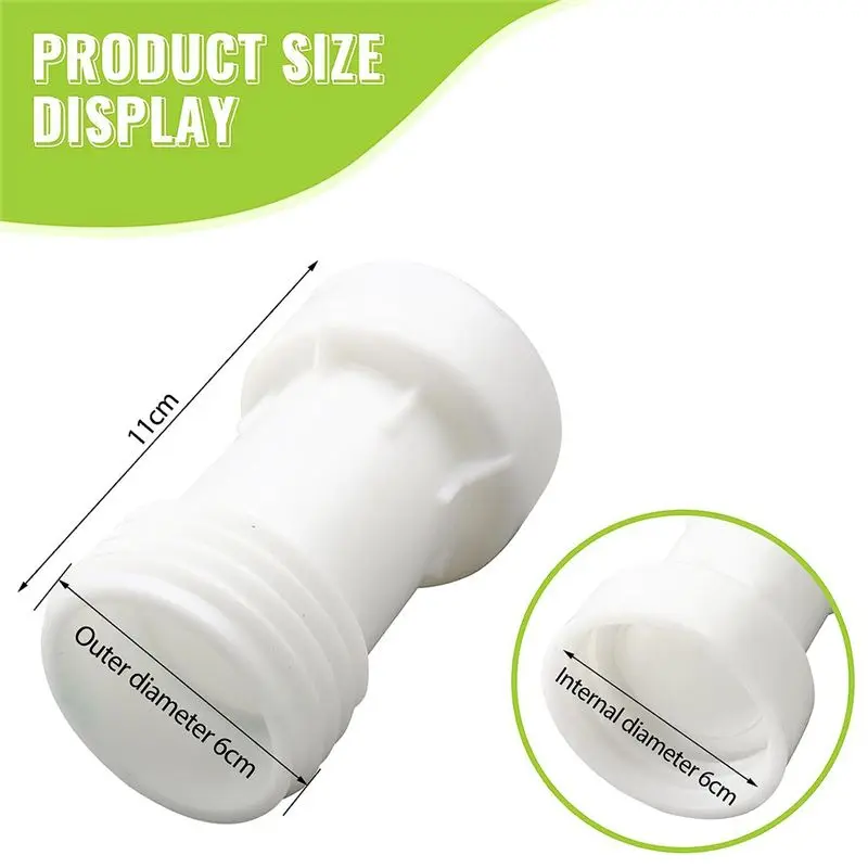 ABXY S60X6 IBC Ton Extension Joint Plastic Joint Dust Drain Tube Discharge Outlet Extension Rainwater Tank Adapter