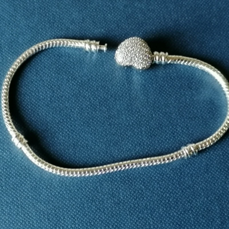 Hot Sale New 925 Sterling Silver Bracelet Shiny Zircon Heart Bracelet Love Bracelet For Women Fit Original Charm Jewelry Gift