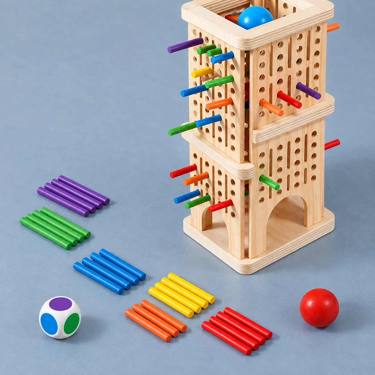 Colorful Wooden Stick Tower Ch - Dice Tower Wooden recension och pris